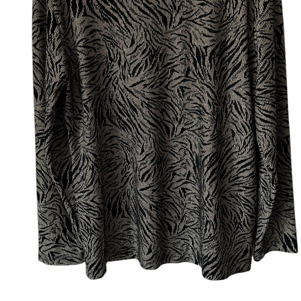 Chico's Travelers Sz 2/US Lg Long Sleeve Zip Up Cardigan Leaf Metallic Pockets - Picture 11 of 16